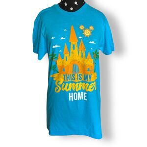 Disney Parks This Is My Summer Home Castle T Shirt Small Blue Graphic Tee